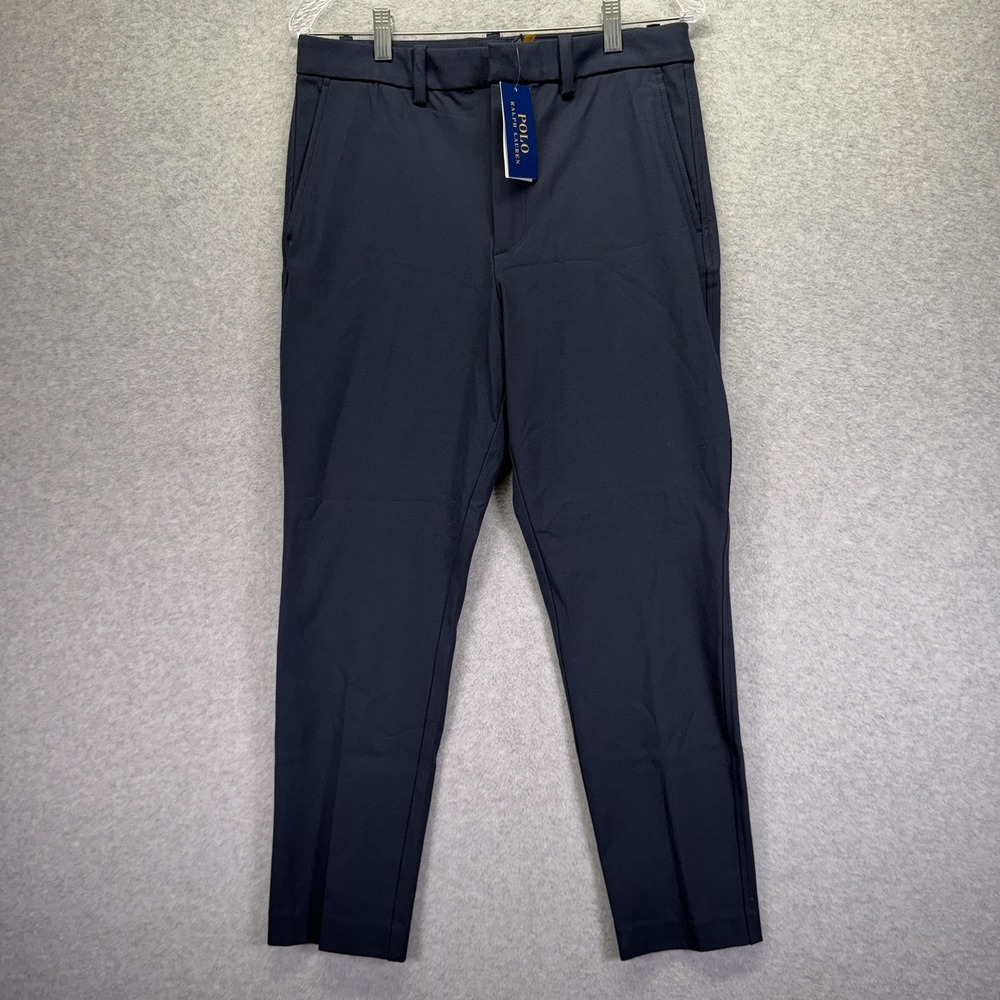 Polo Ralph Lauren Pants Womens 10 Navy Blue Super-Slim Stretch Dress Twill